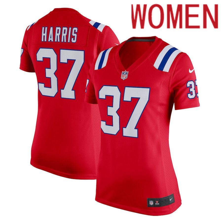 Women New England Patriots #37 Damien Harris Nike Red Game NFL Jersey